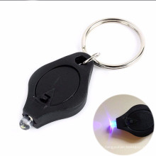 Disposable Money Detector Keyring Torch Promotion 365NM UV PVC Keychain Light